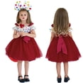thumbnail image 3 of Girls Birthday Christmas Princess Dress Polka Dots Off-Shoulder Dress with Mouse Ears Headband, 3 of 7