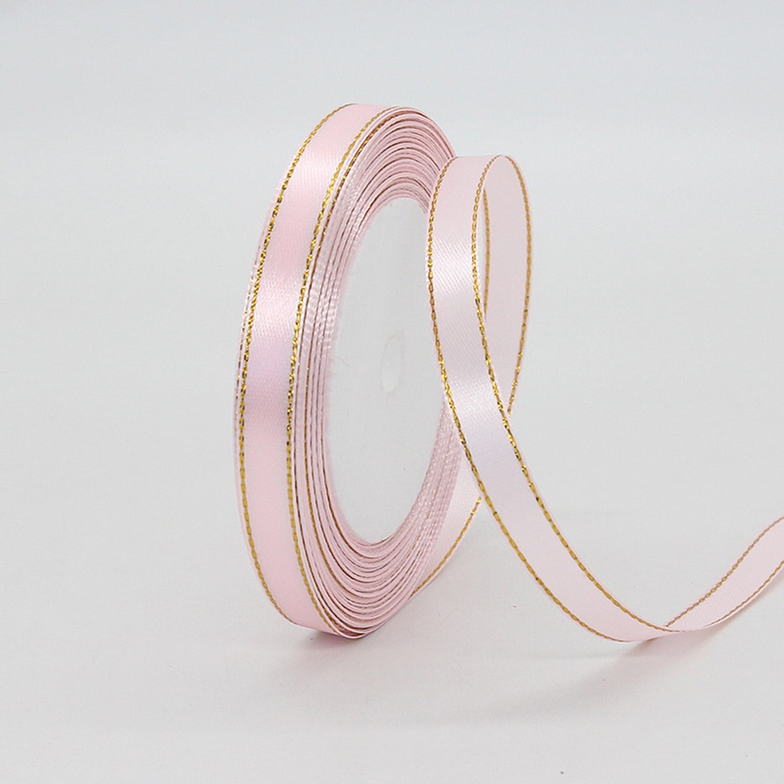 YWIYIUD 3PCS 25 Yard Exquisite Satin Ribbon Roll Satin Ribbon with Gold Edges Border Fabric Ribbon for Gift Wrapping Wedding Bouquet,Handmade Crafts Party Decoration