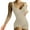 Beige, variant on Womens Ribbed Workout Rompers V Neck Sleeveless Slim Fit One Piece Short Jumpsuits Yoga Exercise Workout Rompers