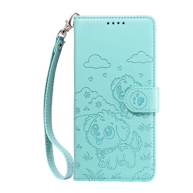 Funda Cartera GANGXUN con Diseño de Perrito en Relieve para OPPO Reno 13F , Protección 360° con Ranuras y Correa Desmontable