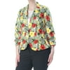 XOXO $79 Womens New 1007 Yellow Front Button Closure Ruched Sleeve Blazer XXL