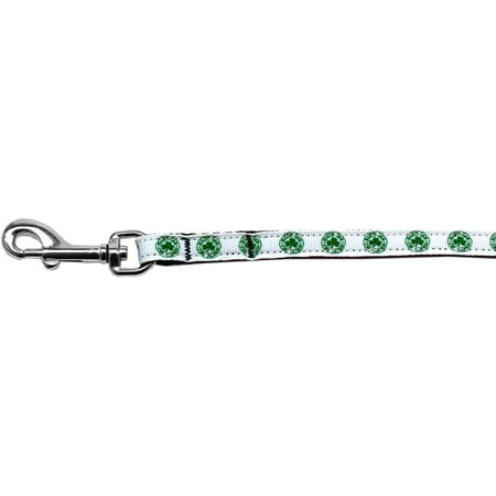 Irish Wolfhound Leash - Kiss Me - I'm Irish Nylon Ribbon Pet Leash 3/8 inch wide 4Ft Lsh