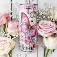 thumbnail image 3 of [NO STRAW] Jesus Christian Butterfly 20oz 30 oz Coffee Skinny Tumbler, Bible Verse Christian Quotes, Religious Tumbler , Gift for Mom, 3 of 3