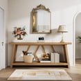 thumbnail image 3 of Tribesigns 70.86-Inch Long Sofa Table, 2-Tier Narrow Console Table with Storage, Wood Foyer Entryway Couch Table for Hallway, Entrance, Light Brown, 3 of 5