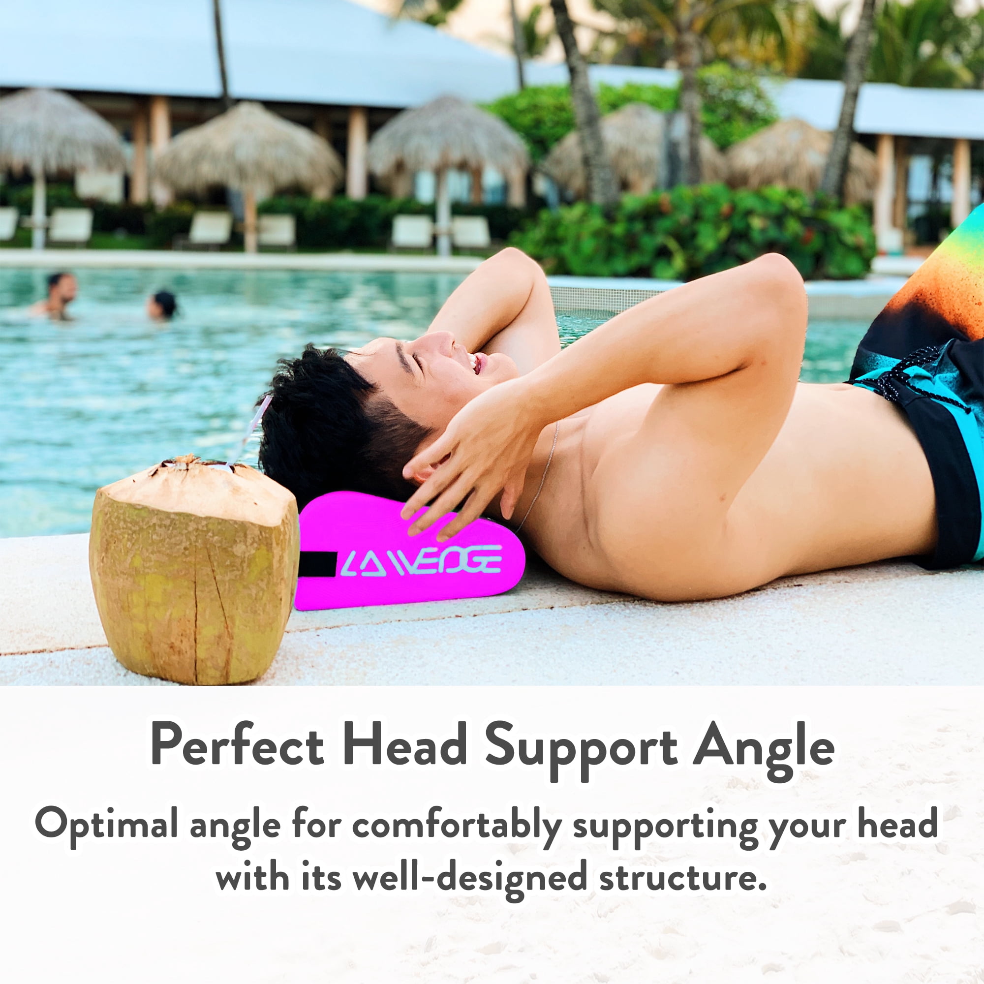 La-Wedge - Beach Headrest and Accessory Bag - Precious Pink