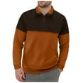 thumbnail image 2 of Siilsaa Mens Long Sleeve Polo Sweater Knit Polo Casual Thermal Pullover Sweater Brown,L, 2 of 4