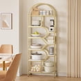 thumbnail image 3 of 81.7-pulgada de altura 6 niveles arched geometric estante de libros con metal frame - a moderno almacenamiento solution para dormitorio, sala de estar, o oficina en casa, 3 of 7