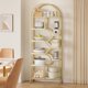 thumbnail image 3 of 81.7-pulgada de altura 6 niveles arched geometric estante de libros con metal frame - a moderno almacenamiento solution para dormitorio, sala de estar, o oficina en casa, 3 of 7