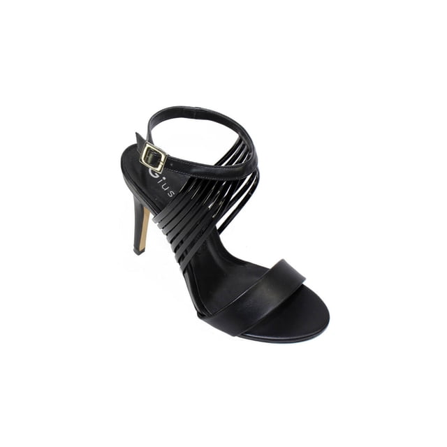 Sandalias Tacones Vestir Giusto Dama Mujer Negro Polipiel 1740 LEON 10.5 cm 11 cm 1740p