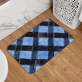 thumbnail image 6 of Crystal Velvet Floor Mat 23.6x15.7in Square Lock Edge Easy Cleaning Using Woven Technique Corrosion Resistant Bottom Drop Plastic Argyle Plaid Doderblue_1, 6 of 7