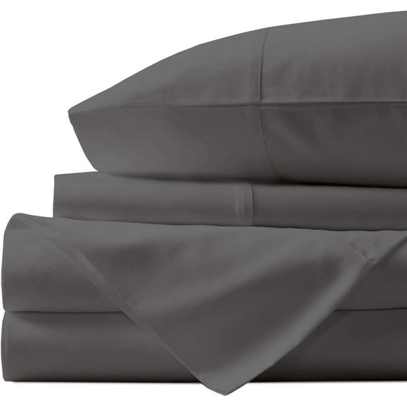Sateen Weave Sheets, Giza Cotton Sheets Queen Size 1000 Thread Count, Cooling Bed Sheets Deep Pocket Sheet Set for Premium Hotel-Quality, Elephant Grey