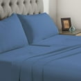 thumbnail image 2 of Split King Size - Microfiber Fabric 5 Piece Split King Sheet Set - 12" Inch Deep Pocket Adjustable Bed Sheets, Medium Blue Solid, 2 of 7