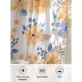 thumbnail image 6 of Sheer Curtains 72 Inches Long 2 Panels Set for Bedroom, Orange Watercolor Floral Semi Sheer Curtains for Windows, Spring Flower Abstract Art Voile Window Treatments Rod Pocket Curtain, 6 of 7