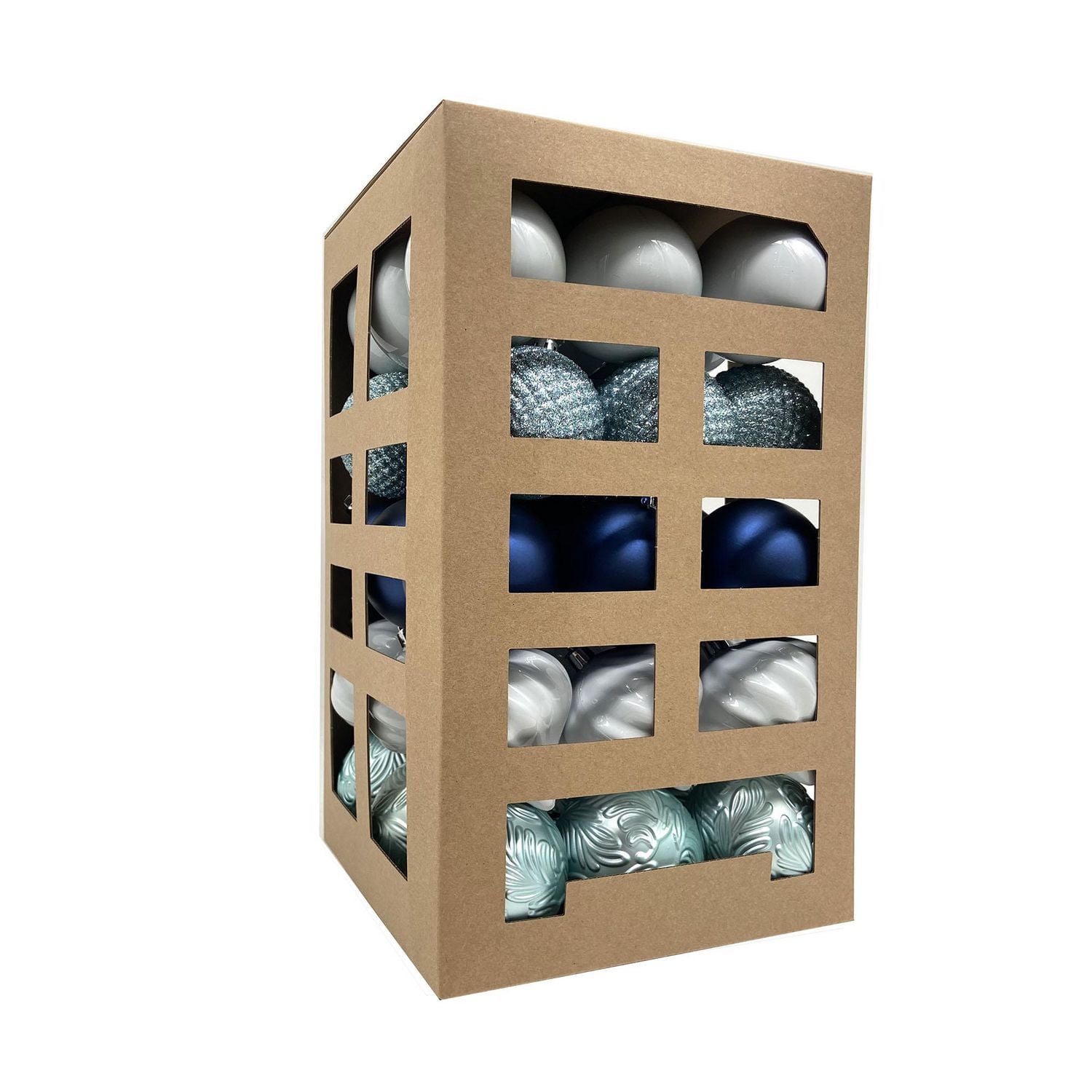 Holiday Time 45 Count Shatterproof Ornaments-Blue/Teal/White