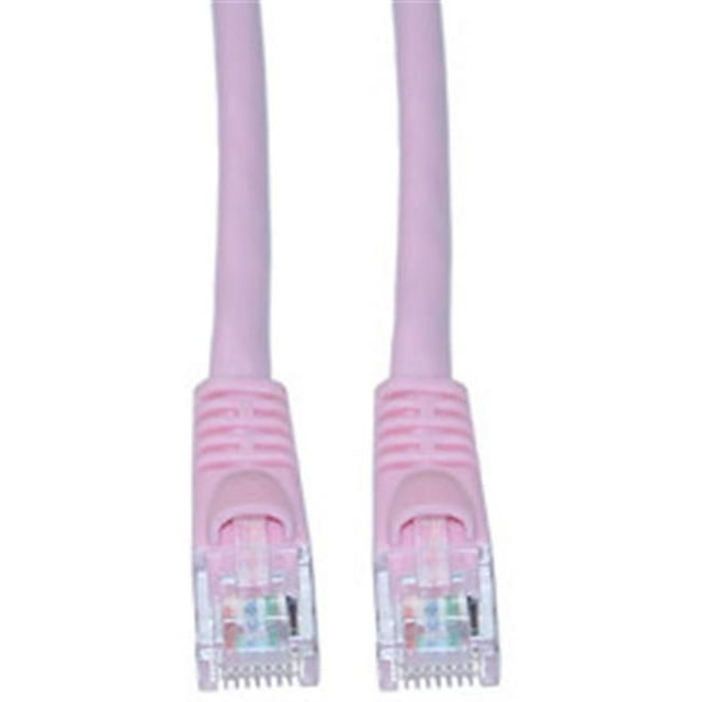 Cat6 Pink Ethernet Patch Cable Snagless Molded Boot 7 foot