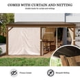 thumbnail image 4 of Mondawe 12x16 ft Wall Mounted Hardtop Gazebo,Lean to Gazebo with Curtain and Netting,Aluminum Sunroom for Garden, Lawn, Backyard Deck, 4 of 9