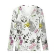 thumbnail image 5 of USSUMA Boho Tops for Women Gradient Floral Print Women Tops Long Sleeve V Neck Loose Fit Women Blouses and Tops Fashion, 5 of 5