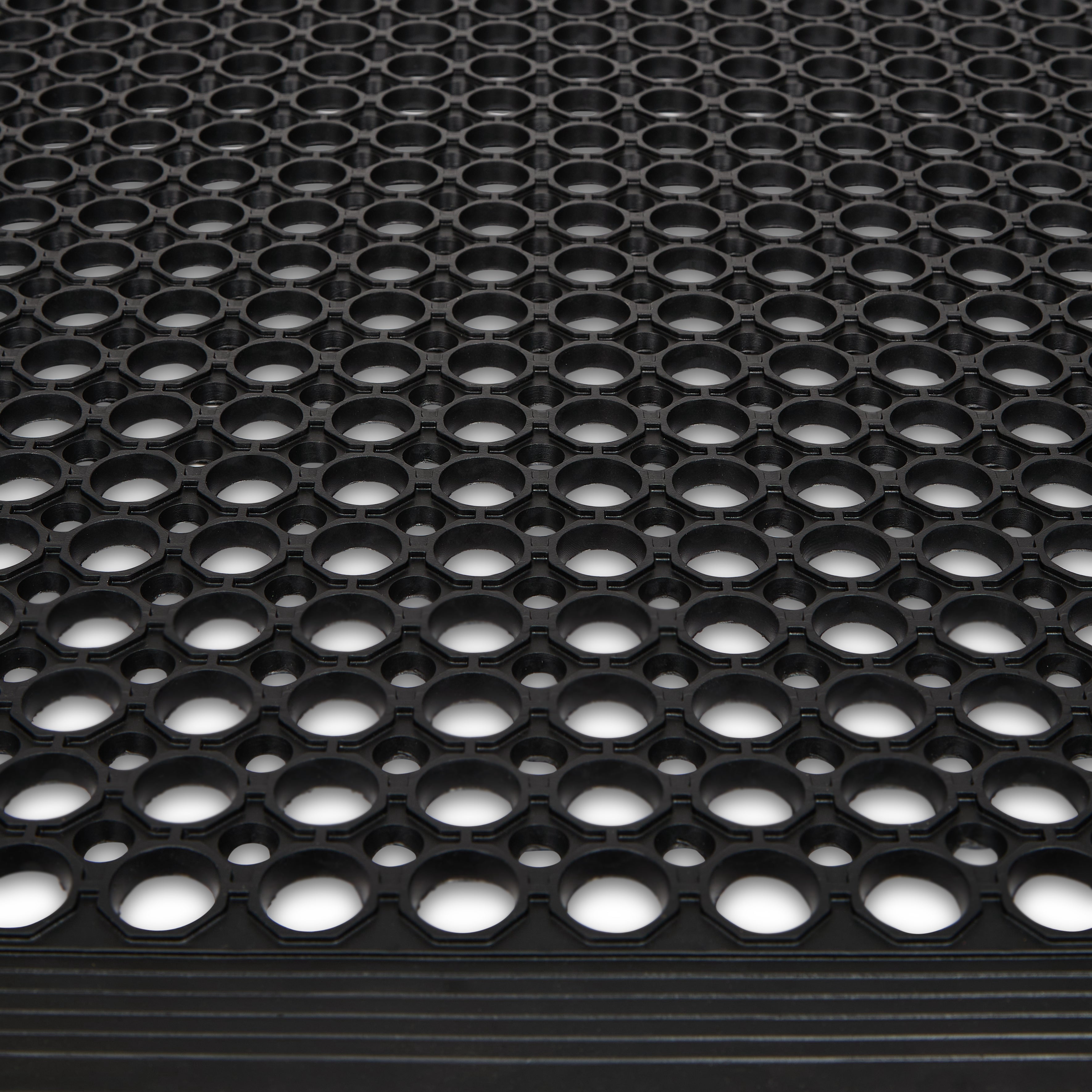 Backyard Expressions 24" x 36" Outdoor Rubber Drainage Mat, Heavy Duty Non Slip Floor Mat with Holes, Indoor Outdoor Door Mat for Entryway, Patio, Garage, Kitchen, Pool & Wet Areas, Black