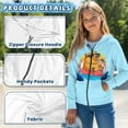 thumbnail image 6 of Uourmeti Cool Capyabra Boys Sporty Hoodie Zip Up Long Sleeve with Pockets Lightweight Athletic Top for Kids Youth Size 14-16, 6 of 7