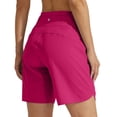 thumbnail image 4 of HAJWOH Women's 7" Athletic Long Running Shorts Workout Gym Quick Dry Hiking Shorts High Waisted Zipper Pocket, 4 of 5