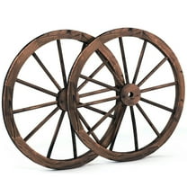 Kadyn Set of 2 30-inch Decorative Vintage Wood Wagon Wheel