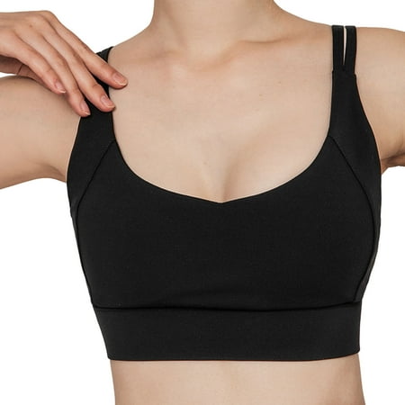 

huanledash Fitness Bra High Strength Breathable Comfortable Thin Push Up Shockproof Hollow Out Stretchy U Shape Sports Brassieres Intimate Clothing