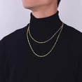 thumbnail image 5 of PROSTEEL Women Men 3mm Chain Necklace Figaro Chain Pure 925 Sterling Silver Gold Plated Necklaces Birthday Valentines Mother Father Day Jewelry Gift-20 inch, 5 of 10