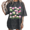 1-Black, variant on UNISHE Women's Black Pastel Hydrangea Floral Vintage Washed T-Shirt Short Sleeve Crew Neck Top