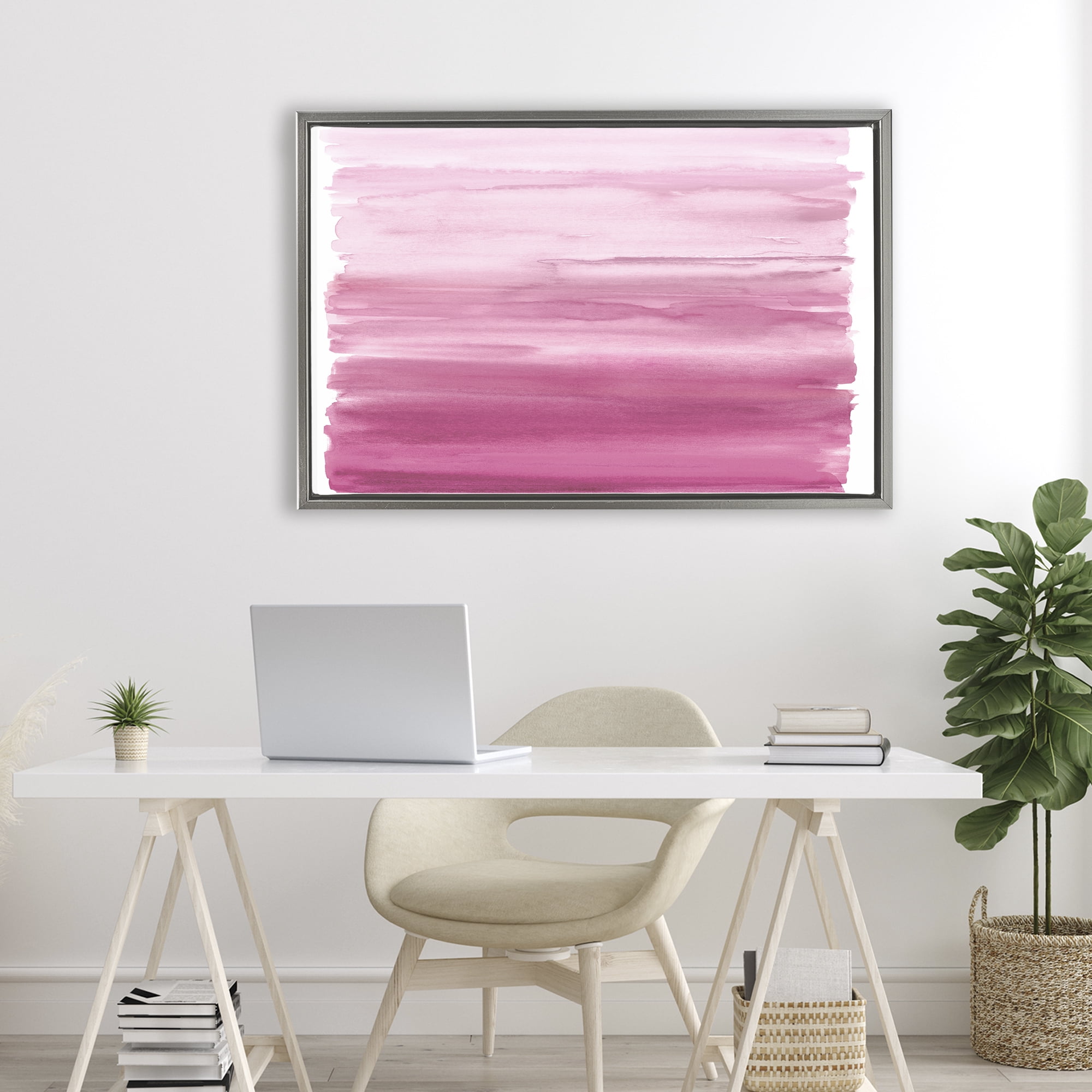 Stupell Industries Ombre Pink Blush Gray Framed Floater Canvas Wall Art, design by Allie Corbin