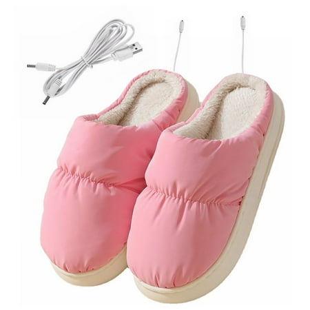 

Leaveforme 1 Pair Heated Slippers USB Heating Warm Winter Slippers Heating Insoles for Good Night Sleep 5V Heater