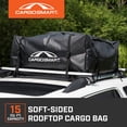 thumbnail image 5 of CARGOSMART CargoSmart Soft Sided Car Top Cargo Bag, 38”x38”x18” – Adds up to 15 Cubic Feet of Storage – Easily Mounts to Vehicle’s Roof Rack or Roof Top Basket – Heavy-Duty Vinyl, Black, 5 of 14