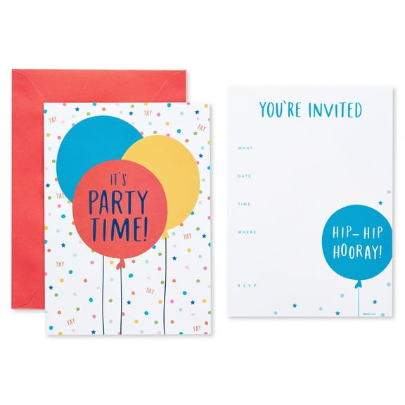 American Greetings Party Invitations and Envelopes Perfect for any Birthday, Graduation, or Special Occasion, Multi Color Balloons (25-Count)