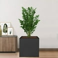 thumbnail image 3 of 24in Cube Planter Box, Large Outdoor Planters, Square Outdoor Planters Metal Planter (Black, 24 x 24 x 24in), 3 of 8