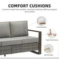 thumbnail image 6 of Patiobula Patio Luxury Oversized Furniture Set with Fire Pit Table, Outdoor All-Weather Sectional Swivel Rocker Chairs Sets, Wicker Conversation Set for Porch, Balcony, Deck, Gray/Gray, 6 of 12