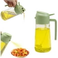 thumbnail image 2 of 450ml/15.8oz Oil Spray and Pour Bottle, 2 in 1 oil Spray Bottle and Olive Oil Dispenser, Oil Dispenser Sprayer for Kitchen, Cooking, BBQ, Air Fryer, Salad, Baking(Green), 2 of 5