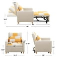 thumbnail image 5 of Aukfa Convertible Sleeper Chair Bed, Patchwork Pull Out Sofa Chair with Adjustable Backrest, Teddy - Beige/Yellow, 5 of 10