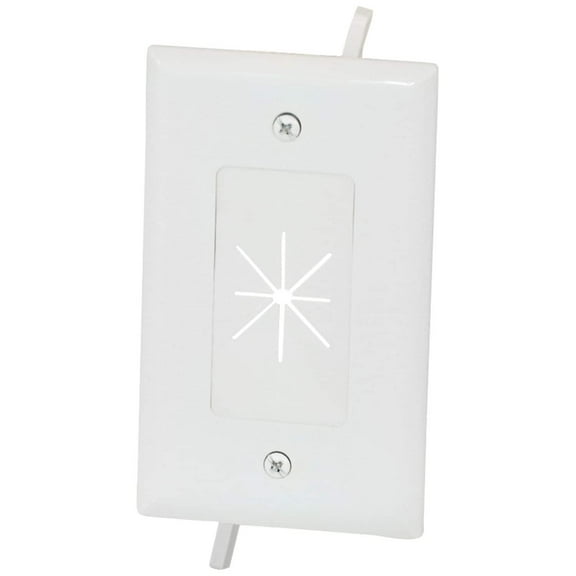 Cable Wholesale Plate with Flexible Opening, 1-Gang, White