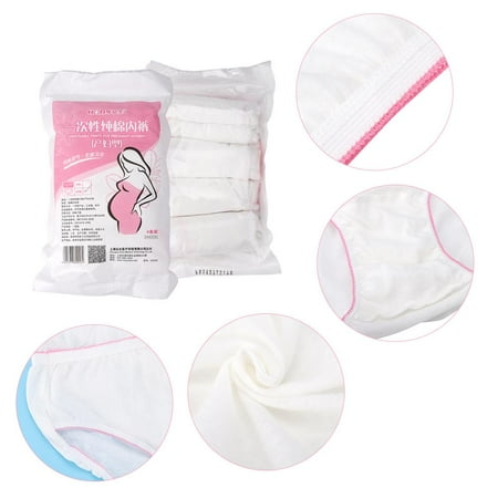 Garosa Disposable Pregnancy Underwear,4 Pcs Disposable Breathable Cotton Maternity Underwear 