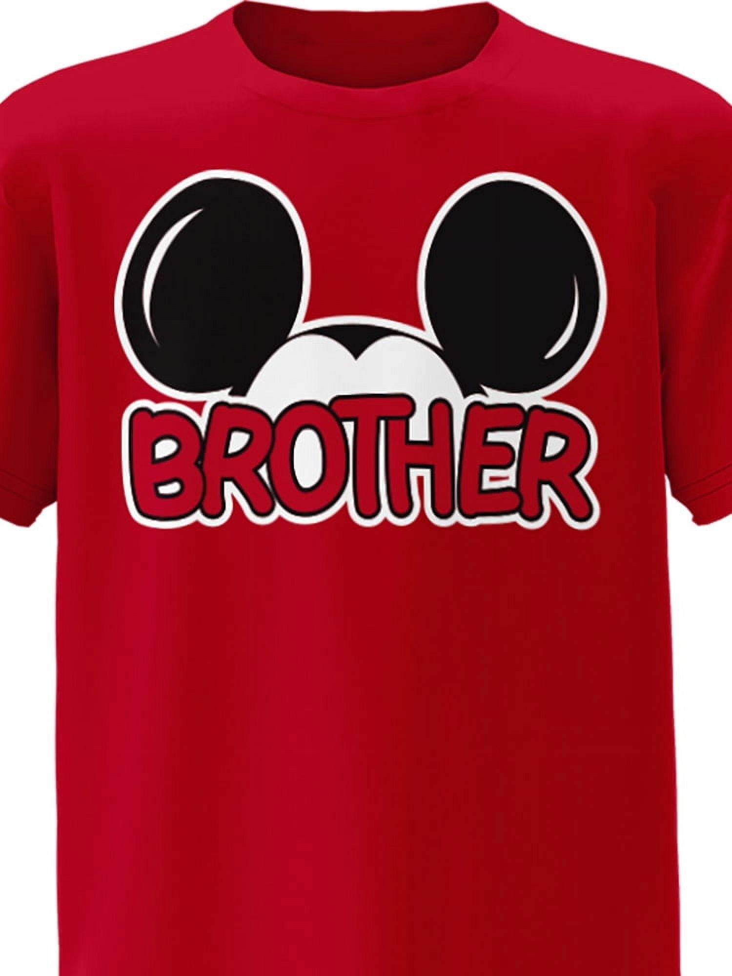 Disney Mickey Mouse Brother Family Youth Tee Shirt, XS-XL (Boy's)