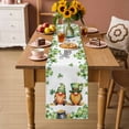 thumbnail image 2 of St. Patrick's Day Table Runner - 36 Inch Long Green Gnomes Lucky Shamrocks Flags Cotton and Linen Blended Dress Scarves Farmhouse Table Runner for Kitchen Dining, Coffee Table, 13" x 36", 2 of 8