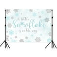 thumbnail image 4 of 7x5ft Winter Snowflake Baby Shower Backdrop, Winter Blue Silver Snowflake Wonderland Background Backdrop Banner for Boys Kids Baby Shower Party Decorations Snow Landscape Indoor Photo Booth Props, 4 of 5