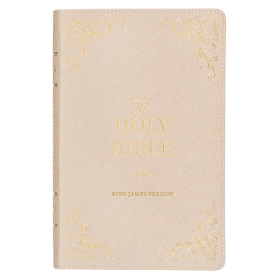 Pre-Owned KJV Holy Bible, Standard Size Faux Leather Red Letter Edition Thumb Index, Ribbon Marker, King James Version, Pearlescent Taupe (Hardcover)