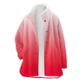 thumbnail image 4 of Miluxas Fuzzy Fleece Jackets for Women Gradient Printed Casual Fashion Long Sleeve Lapel Button Jackets Winter Warm Coats Hot Pink S(S), 4 of 7