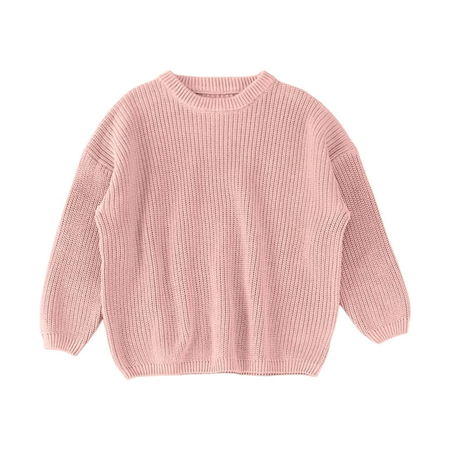 Veste Chandail à Capuchon pour Tout-Petit Chandail Tricoté pour Bébé Fille Garçon Col Rond Manches Longues Chandail à Enfiler Vêtements d'Automne Hiver