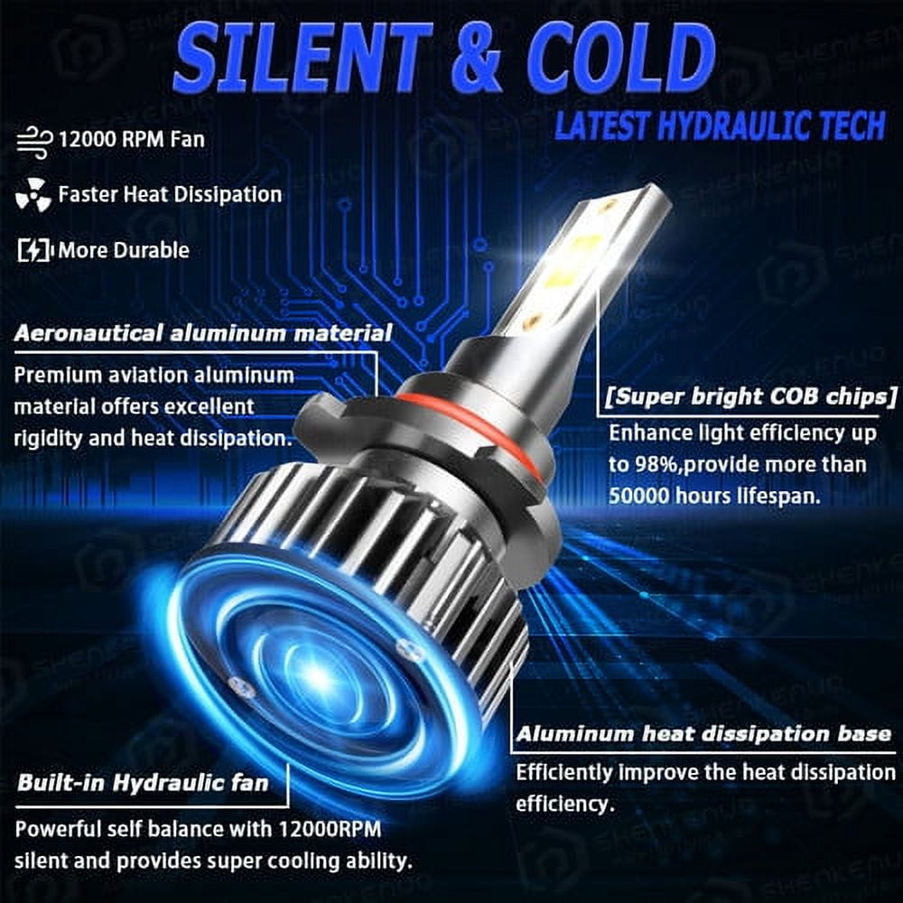 4x Combo LED Headlight Hi/Low Beam Light Bulbs for 2015-2019 GMC Yukon