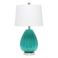 thumbnail image 2 of Elegant Designs Modern Creased Table Lamp with Fabric Shade - Teal, 2 of 8