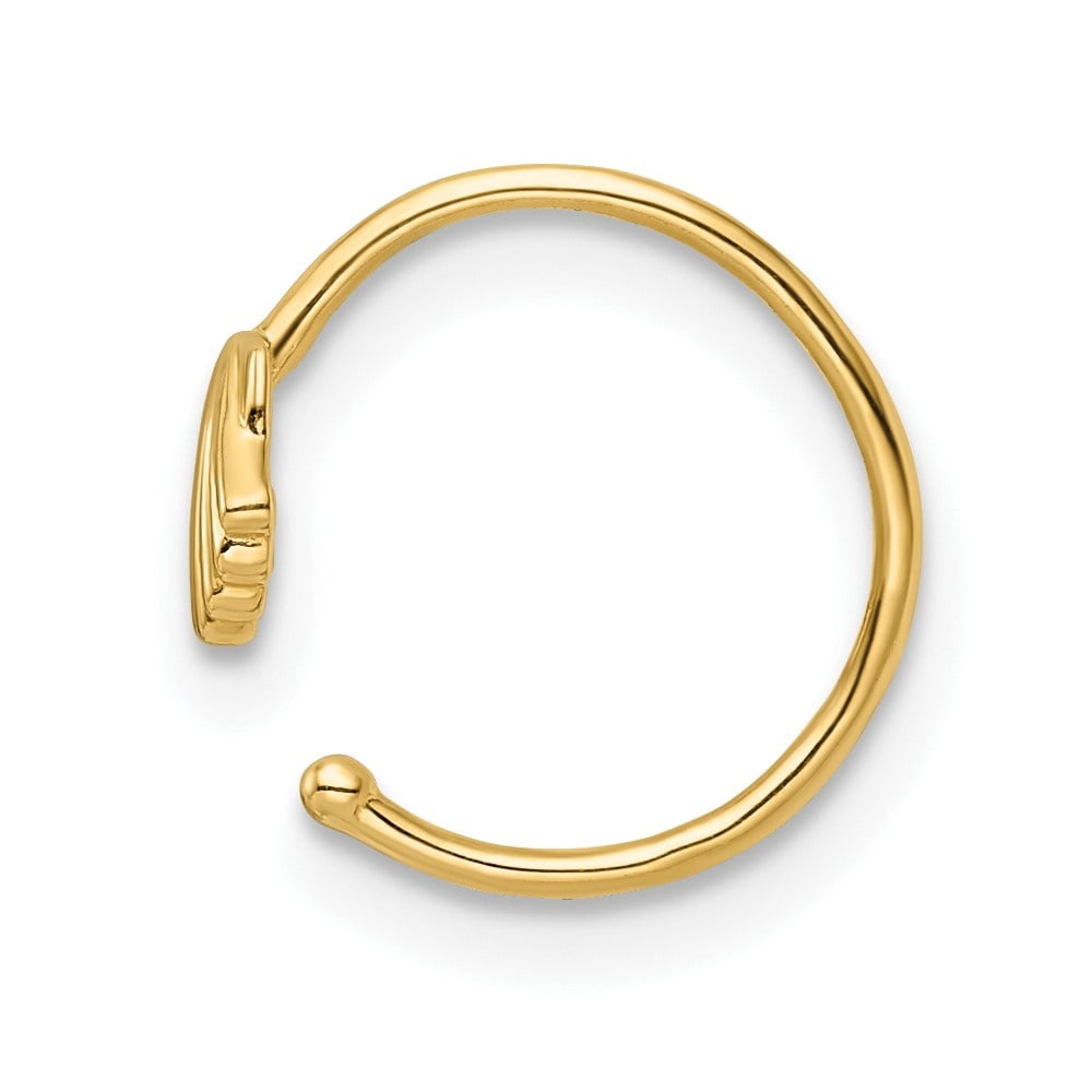Auriga Fine Jewelry 14K Yellow Gold Scallop Shell Nose Ring / Ear Cuffs for Women (L- 5.32mm, W-5.34mm)