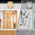 thumbnail image 3 of Silverware Organizer Bamboo Kitchen Drawer Organizer Utensil Organizer Silverware Holder Cutlery Organizer in drawer Flatware Organizer Tray (Natural 5 Slots), 3 of 12