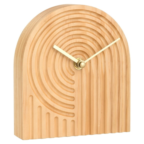 Arched Indoor Tabletop  Light Natural Wood Clock