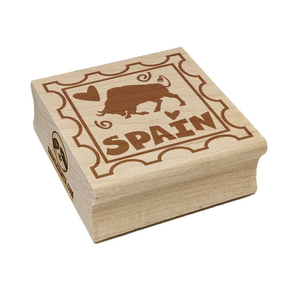 Spain Passport Travel Square Rubber Stamp Stamping Scrapbooking Crafting - Small 1.25in